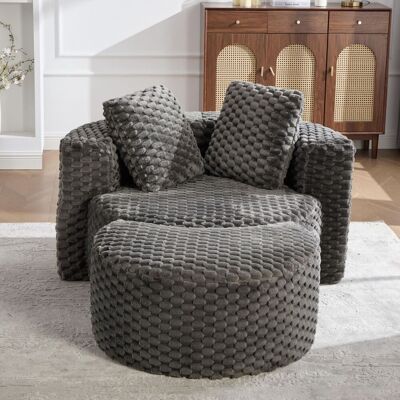 OEM Fauteuil Compact Avec Repose-pieds, Convertible En Canapé-lit, Fauteuil Rond Surdimensionné, Livré Monté, Canapé Sans Structure, Idéal Pour Le Salon Ou La Chambre – Gris Foncé, - Publicité OEM Fauteuil Compact Avec Repose-pieds, Convertible En Canapé-lit, Fauteuil Rond Surdimensionné, Livré Monté, Canapé Sans Structure, Idéal Pour Le Salon Ou La Chambre – Gris Foncé, - Publicité