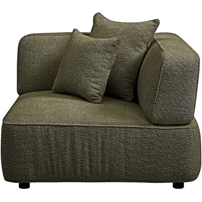 VENTE-UNIQUE Fauteuil D'Angle En Tissu Bouclette Vert Kaki Lelaco - Publicité VENTE-UNIQUE Fauteuil D'Angle En Tissu Bouclette Vert Kaki Lelaco - Publicité