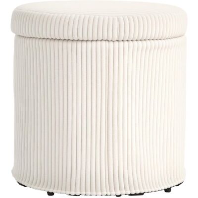 OEM Pouf De Rangement Rond, Revêtu De Velours Côtelé, Avec Structure En Acier Stable Et Rembourrage Moelleux, Ø 40 X 41 Cm, Beige - Publicité OEM Pouf De Rangement Rond, Revêtu De Velours Côtelé, Avec Structure En Acier Stable Et Rembourrage Moelleux, Ø 40 X 41 Cm, Beige - Publicité
