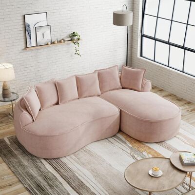 OEM Canapé D'Angle Modulable Sans Structure, En Chenille Douce Et Confortable, Avec Assise Profonde Et Méridienne Moderne. Très Grand Modèle, Coussins Inclus, Idéal Pour Le Salon, Rose. Publicité OEM Canapé D'Angle Modulable Sans Structure, En Chenille Douce Et Confortable, Avec Assise Profonde Et Méridienne Moderne. Très Grand Modèle, Coussins Inclus, Idéal Pour Le Salon, Rose. Publicité