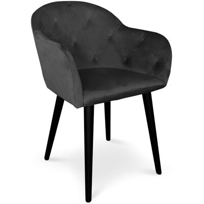 MENZZO Chaise / Fauteuil Honorine Velours Noir - Publicité MENZZO Chaise / Fauteuil Honorine Velours Noir - Publicité