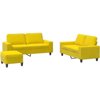 Maison Exclusive - Ensemble De Canapés 3 Pcs Jaune Clair Tissu - Publicité Maison Exclusive - Ensemble De Canapés 3 Pcs Jaune Clair Tissu - Publicité