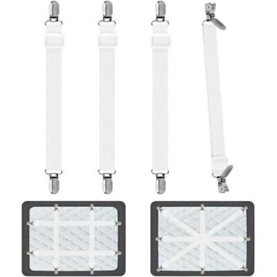 OEM Tendeur Drap Housse Pour Linge De Lit 4 Pièces, Réglable Sangles Draps Élastique Sangle De Maintien Ajustable Pour Lit Ou Canapé D'Angle, Matelas, Fauteuil Sièges Coussin (blanc) - Publicité OEM Tendeur Drap Housse Pour Linge De Lit 4 Pièces, Réglable Sangles Draps Élastique Sangle De Maintien Ajustable Pour Lit Ou Canapé D'Angle, Matelas, Fauteuil Sièges Coussin (blanc) - Publicité