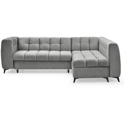 MENZZO Canapé D'Angle Convertible Chessy Velours Gris - Publicité MENZZO Canapé D'Angle Convertible Chessy Velours Gris - Publicité