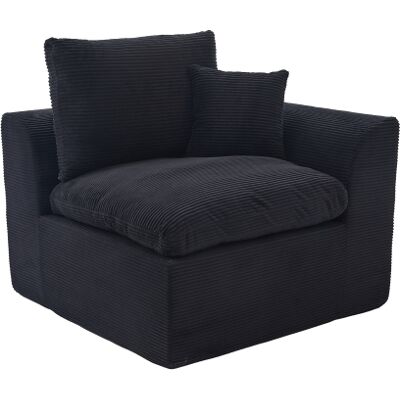 NIKYPJ Fauteuil Canapé 1 Place Moderne Scandinave En Velours Côtelé Noir Avec Coussin, Assise Large 101 X 102,5 X 84 Cm - Publicité NIKYPJ Fauteuil Canapé 1 Place Moderne Scandinave En Velours Côtelé Noir Avec Coussin, Assise Large 101 X 102,5 X 84 Cm - Publicité