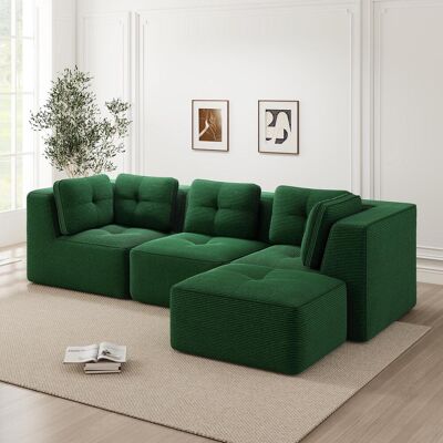 OEM Canapé D'Angle En L Sans Cadre, Canapé D'Angle Modulable, Canapé D'Angle Avec Repose-pieds, Canapé Modulable En Velours Côtelé, Canapé Trois Places En Velours Côtelé, Assise Profonde, - Publicité OEM Canapé D'Angle En L Sans Cadre, Canapé D'Angle Modulable, Canapé D'Angle Avec Repose-pieds, Canapé Modulable En Velours Côtelé, Canapé Trois Places En Velours Côtelé, Assise Profonde, - Publicité