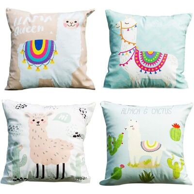 BRINSEA 4 X Housses De Coussin En Alpaga, Taie D'Oreiller À Imprimé Lama Dessin Animé Kawaii, Housse De Coussin Décorative Pour Canapé En Alpaga - Publicité BRINSEA 4 X Housses De Coussin En Alpaga, Taie D'Oreiller À Imprimé Lama Dessin Animé Kawaii, Housse De Coussin Décorative Pour Canapé En Alpaga - Publicité