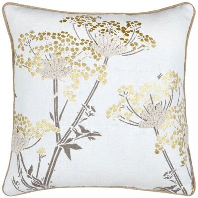 OEM Coussin Oriana 40x40 Cm Blanc À Fleurs Dorées - Publicité OEM Coussin Oriana 40x40 Cm Blanc À Fleurs Dorées - Publicité