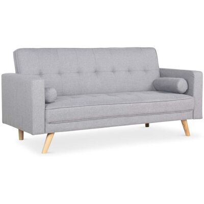 MENZZO Canapé Convertible Clic-clac Scandinave Slow Tissu Gris Clair - Publicité MENZZO Canapé Convertible Clic-clac Scandinave Slow Tissu Gris Clair - Publicité