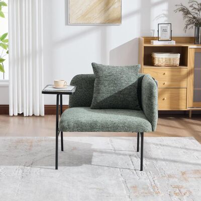 OEM Un Fauteuil Moderne Doté D'Un Dossier Confortable En Tissu Et De Deux Compartiments De Rangement, Complété Par Une Table D'Appoint Pratique. Cette Table D'Appoint Minimaliste Avec Rangement Possède Un - Publicité OEM Un Fauteuil Moderne Doté D'Un Dossier Confortable En Tissu Et De Deux Compartiments De Rangement, Complété Par Une Table D'Appoint Pratique. Cette Table D'Appoint Minimaliste Avec Rangement Possède Un - Publicité