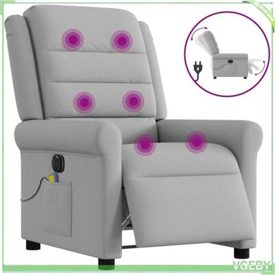 OEM Fauteuil De Massage Inclinable Électrique - 3303313 - Gris Nuage - Tissu 100% Polyester - 6 Points Vibration - Publicité OEM Fauteuil De Massage Inclinable Électrique - 3303313 - Gris Nuage - Tissu 100% Polyester - 6 Points Vibration - Publicité