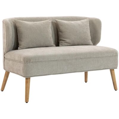 OEM Canapé 2 Places, Petit Canapé En Chenille Avec Dossier À Oreilles, Assise Épaisse, Pieds En Hévéa, Beige - Publicité OEM Canapé 2 Places, Petit Canapé En Chenille Avec Dossier À Oreilles, Assise Épaisse, Pieds En Hévéa, Beige - Publicité