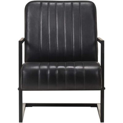Maison Exclusive - Chaise De Canapé Cantilever Noir Cuir Véritable - Publicité Maison Exclusive - Chaise De Canapé Cantilever Noir Cuir Véritable - Publicité