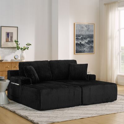 OEM Fauteuil Inclinable Double En Velours Côtelé Doux, Avec Poche Latérale Pour Magazines, Porte-gobelets Et Coussins. Publicité OEM Fauteuil Inclinable Double En Velours Côtelé Doux, Avec Poche Latérale Pour Magazines, Porte-gobelets Et Coussins. Publicité