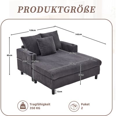 MIDUODUO Fauteuil Longue Spacieux Et Moelleux Avec Porte‑gobelets Latéraux,ports Usb Et Led Ambiant,parfait Pour Salon,chambre Ou Véranda. Publicité MIDUODUO Fauteuil Longue Spacieux Et Moelleux Avec Porte‑gobelets Latéraux,ports Usb Et Led Ambiant,parfait Pour Salon,chambre Ou Véranda. Publicité