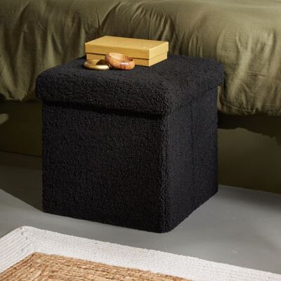 Pouf Coffre Bouclette Carré "teddy Matcha" La Factory - Teddy Matcha Fusain - Teddy Matcha Fusain - - Publicité Pouf Coffre Bouclette Carré "teddy Matcha" La Factory - Teddy Matcha Fusain - Teddy Matcha Fusain - - Publicité
