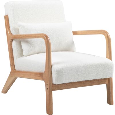 OEM Fauteuil Lounge - 3 Coussins Inclus - Assise Profonde - Accoudoirs - Structure Bois Hévéa - Aspect Velours Crème - Publicité OEM Fauteuil Lounge - 3 Coussins Inclus - Assise Profonde - Accoudoirs - Structure Bois Hévéa - Aspect Velours Crème - Publicité