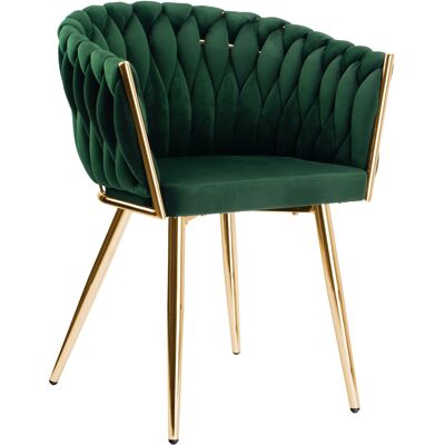 OEM Fauteuil En Velours Doré Cofton Vert Foncé Tissé En Velours - Publicité OEM Fauteuil En Velours Doré Cofton Vert Foncé Tissé En Velours - Publicité