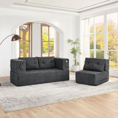 OEM Canapé-lit Modulable Cloud Avec Fauteuils, Se Transforme En Lit (aucun Assemblage Requis), Peut Être Utilisé Comme Lit D'Appoint Ou Canapé De Sol, Canapé Convertible, - Publicité OEM Canapé-lit Modulable Cloud Avec Fauteuils, Se Transforme En Lit (aucun Assemblage Requis), Peut Être Utilisé Comme Lit D'Appoint Ou Canapé De Sol, Canapé Convertible, - Publicité