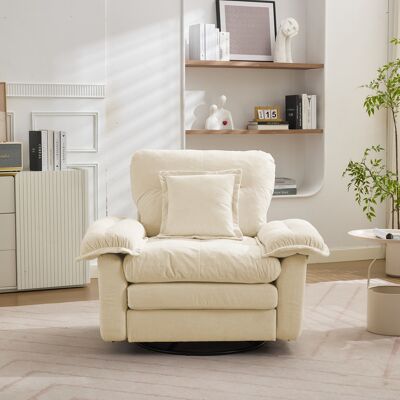 ALLAUVE Fauteuil Pivotant 360° En Tissu Chenille Grand Modèle – Siège Lecture Confortable Avec Coussin Lombaire, Pouf Rembourré Pour Salon, Chambre Et Espace Enfant - Publicité ALLAUVE Fauteuil Pivotant 360° En Tissu Chenille Grand Modèle – Siège Lecture Confortable Avec Coussin Lombaire, Pouf Rembourré Pour Salon, Chambre Et Espace Enfant - Publicité
