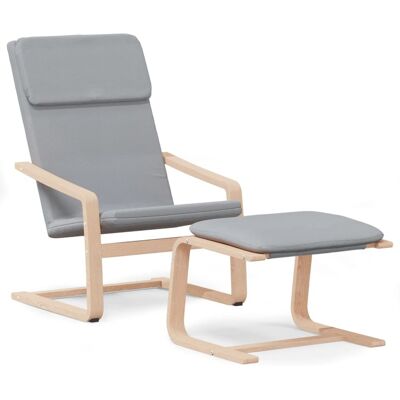 Maison Exclusive - Chaise De Relaxation Avec Repose-pied Gris Clair Tissu - Publicité Maison Exclusive - Chaise De Relaxation Avec Repose-pied Gris Clair Tissu - Publicité
