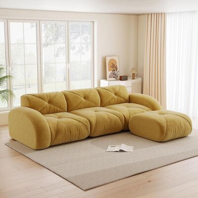 OEM Fauteuil D'Angle, Canapé Modulable, Canapé Trois Places Idéal Pour Le Salon, Base Antidérapante, Aucun Montage Requis, Canapé Modulable Avec Repose-pieds, Jaune - Publicité OEM Fauteuil D'Angle, Canapé Modulable, Canapé Trois Places Idéal Pour Le Salon, Base Antidérapante, Aucun Montage Requis, Canapé Modulable Avec Repose-pieds, Jaune - Publicité