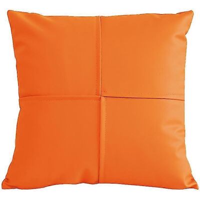 YUDO Housse De Coussin En Cuir Pu Uni - Housse De Coussin Moderne À Coutures Simples-orange - Publicité YUDO Housse De Coussin En Cuir Pu Uni - Housse De Coussin Moderne À Coutures Simples-orange - Publicité