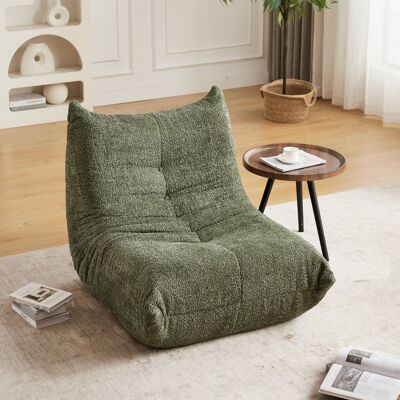 DREAMMESPACE Fauteuil Canapé - Chauffeuse De Sol Ergonomique, Mousse Haute Densité, Salon Et Chambre - En Chenille Vert Olive - Publicité DREAMMESPACE Fauteuil Canapé - Chauffeuse De Sol Ergonomique, Mousse Haute Densité, Salon Et Chambre - En Chenille Vert Olive - Publicité