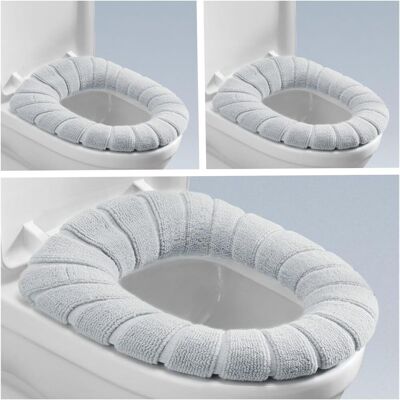 RYTTGOP 3pcs - Housse De Siège Wc - Coussin De Toilette - Antibactérien Et Extensible Pour Abattant O Et Carré + Lavable Et Doux Gris 42x33cm - Publicité RYTTGOP 3pcs - Housse De Siège Wc - Coussin De Toilette - Antibactérien Et Extensible Pour Abattant O Et Carré + Lavable Et Doux Gris 42x33cm - Publicité