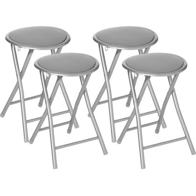 Tabouret Pliant En Pvc "elisa" Atmosphera - Gris - Par 4 - Gris - - Publicité Tabouret Pliant En Pvc "elisa" Atmosphera - Gris - Par 4 - Gris - - Publicité