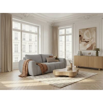 Bobochic - Canapé Droit Convertible Ouverture Express 3 Places Fuji Tissu Bouclette Gris Clair - Publicité Bobochic - Canapé Droit Convertible Ouverture Express 3 Places Fuji Tissu Bouclette Gris Clair - Publicité