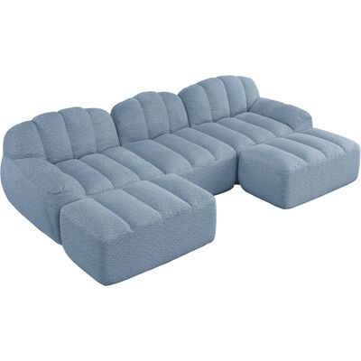 CAPSKA Caizicanapé Modulaire En U 3 Places Avec 2 Ottomans, Canapé Sans Armature En Mousse Haute Densité 32d, Assise Profonde, Idéal Pour Le Salon, Tissu Doux, Bleu - Publicité CAPSKA Caizicanapé Modulaire En U 3 Places Avec 2 Ottomans, Canapé Sans Armature En Mousse Haute Densité 32d, Assise Profonde, Idéal Pour Le Salon, Tissu Doux, Bleu - Publicité