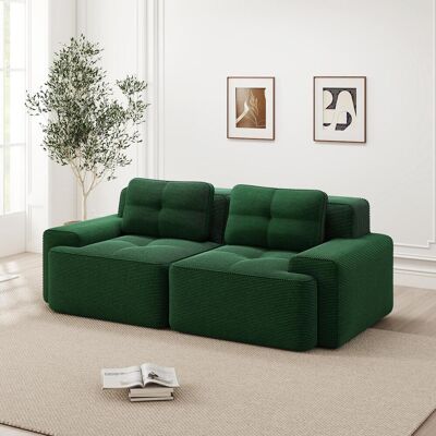 OEM Canapé Modulaire Sans Cadre, Canapé De Salon Moderne, Design D'Assise Profonde, Canapé Nuage Confortable En Velours Côtelé, Canapé Deux Places, Canapé-lit, Vert. Publicité OEM Canapé Modulaire Sans Cadre, Canapé De Salon Moderne, Design D'Assise Profonde, Canapé Nuage Confortable En Velours Côtelé, Canapé Deux Places, Canapé-lit, Vert. Publicité