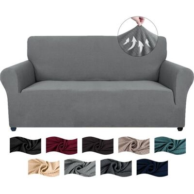 OEM 1 Housse Canapé 2 Places, Extensible Avec Accoudoirs, Antidérapante Gris Clair Pour Canapés Rectangulaires Jusqu'à 190 Cm - Publicité OEM 1 Housse Canapé 2 Places, Extensible Avec Accoudoirs, Antidérapante Gris Clair Pour Canapés Rectangulaires Jusqu'à 190 Cm - Publicité