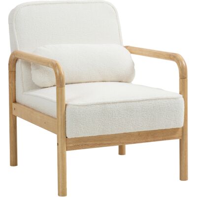ARRIGONI Fauteuil De Lecture Moderne Avec Coussin Bois Blanc - Publicité ARRIGONI Fauteuil De Lecture Moderne Avec Coussin Bois Blanc - Publicité