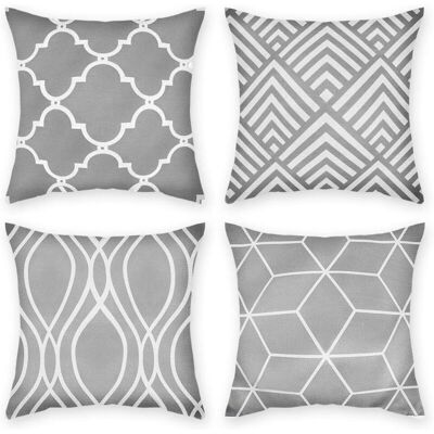 OEM Lot De 4 Housses De Coussin 45 X 45 Cm – Coton Gris Décoratif – Zip Invisible Pour Bureau, Canapé, Voiture, Jardin - Publicité OEM Lot De 4 Housses De Coussin 45 X 45 Cm – Coton Gris Décoratif – Zip Invisible Pour Bureau, Canapé, Voiture, Jardin - Publicité