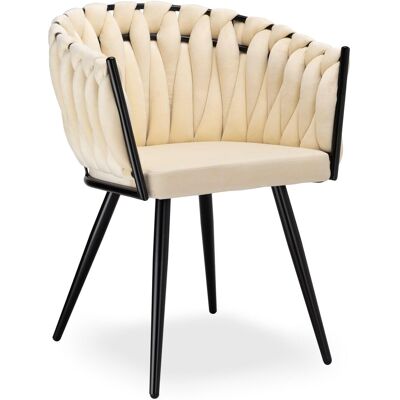 OEM Aston Velvet Fauteuil En Velours Tissé Beige - Publicité OEM Aston Velvet Fauteuil En Velours Tissé Beige - Publicité