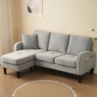 XISRENS Canapé D'Angle En L Avec Méridienne – Canapé 3 Places, 166 X 118 X 77 Cm, Tissu Respirant En Coton Et Lin, Pieds En Plastique, Design Modulable, Idéal Pour Les Salons, Appartements Et Bureaux - Publicité XISRENS Canapé D'Angle En L Avec Méridienne – Canapé 3 Places, 166 X 118 X 77 Cm, Tissu Respirant En Coton Et Lin, Pieds En Plastique, Design Modulable, Idéal Pour Les Salons, Appartements Et Bureaux - Publicité