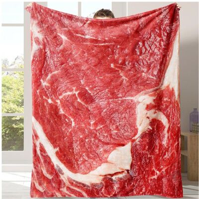 OEM Couverture En Flanelle À Motif Viande, 1 Pièce, Douce Et Confortable, Livrée Avec Un Sac De Rangement, Convient Pour Les Canapés, Les Lits, Les Fauteuils, Les Voyages, Le Camping, Les Bureaux Et Autre - Publicité OEM Couverture En Flanelle À Motif Viande, 1 Pièce, Douce Et Confortable, Livrée Avec Un Sac De Rangement, Convient Pour Les Canapés, Les Lits, Les Fauteuils, Les Voyages, Le Camping, Les Bureaux Et Autre - Publicité