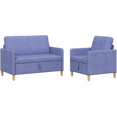 Canapé Avec Rangement 2 Pcs Bleu Denim Polyester Vidaxl - Publicité Canapé Avec Rangement 2 Pcs Bleu Denim Polyester Vidaxl - Publicité