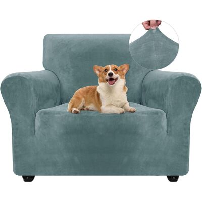 OEM 1 Housse De Canapé, Tissu Velours Extensible, Protection Animaux, Universel 1 Place, Gris Bleu - Publicité OEM 1 Housse De Canapé, Tissu Velours Extensible, Protection Animaux, Universel 1 Place, Gris Bleu - Publicité
