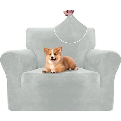 OEM Housse Fauteuil Velour 1 Place, Housse Canape Extensible Avec Accoudoirs, Universelle Sofa Cover Antidérapante, Protection Couvre Canapé Anti Poils Animaux, Lavable, Gris Argenté-dou - Publicité OEM Housse Fauteuil Velour 1 Place, Housse Canape Extensible Avec Accoudoirs, Universelle Sofa Cover Antidérapante, Protection Couvre Canapé Anti Poils Animaux, Lavable, Gris Argenté-dou - Publicité