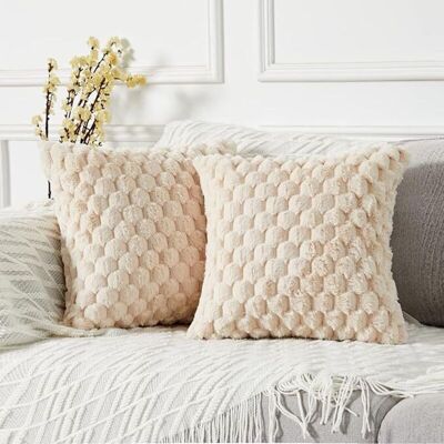 OEM Housses De Coussin Fausse Fourrure Boho, 50x50 Cm, Beige, Décor Élégant Pour Canapé, Lit, Salon - Publicité OEM Housses De Coussin Fausse Fourrure Boho, 50x50 Cm, Beige, Décor Élégant Pour Canapé, Lit, Salon - Publicité