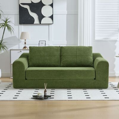 ACKERMAN Canapé Sans Ossature 2 En 1, Canapé-lit Convertible Avec Accoudoirs, Canapé De Sol Pliable Pour Dormir, Canapé Compressé En Boîte – Vert, Dimensions : 179×95×79 Cm - Publicité ACKERMAN Canapé Sans Ossature 2 En 1, Canapé-lit Convertible Avec Accoudoirs, Canapé De Sol Pliable Pour Dormir, Canapé Compressé En Boîte – Vert, Dimensions : 179×95×79 Cm - Publicité
