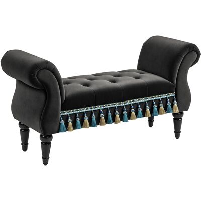 NO BRAND Banquette Rembourrée Vintage Design Gris Foncé 117x40x58 Cm - Publicité NO BRAND Banquette Rembourrée Vintage Design Gris Foncé 117x40x58 Cm - Publicité