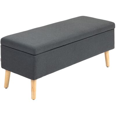 OEM Banquette Capitonnée Avec Espace De Rangement, Banquette De Lit Aspect Lin, Bois D'Hévéa, 110 X 39 X 45 Cm, Gris Foncé - Publicité OEM Banquette Capitonnée Avec Espace De Rangement, Banquette De Lit Aspect Lin, Bois D'Hévéa, 110 X 39 X 45 Cm, Gris Foncé - Publicité