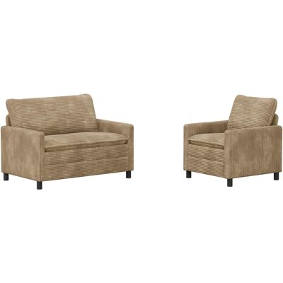 Ensemble De Canapés 2 Pcs Taupe Polyester Vidaxl - Publicité Ensemble De Canapés 2 Pcs Taupe Polyester Vidaxl - Publicité
