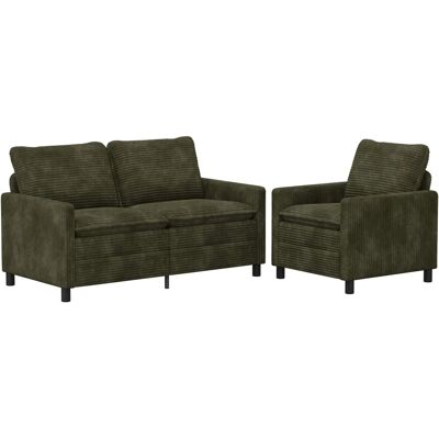 Ensemble De Canapés 2 Pcs Vert Polyester Vidaxl - Publicité Ensemble De Canapés 2 Pcs Vert Polyester Vidaxl - Publicité