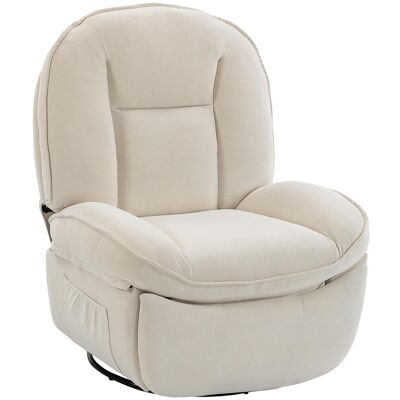 OEM Fauteuil Inclinable Pivotant À Bascule Avec Assise Profonde, Coussin De Dossier Épais, Montage Facile, Couleur Crème - Publicité OEM Fauteuil Inclinable Pivotant À Bascule Avec Assise Profonde, Coussin De Dossier Épais, Montage Facile, Couleur Crème - Publicité
