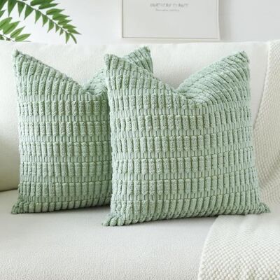 OEM 2 Housses De Coussins En Velours Côtelé, Douces Et Décoratives, 45 X 45 Cm, Vert, Pour Canapé Ou Salon - Publicité OEM 2 Housses De Coussins En Velours Côtelé, Douces Et Décoratives, 45 X 45 Cm, Vert, Pour Canapé Ou Salon - Publicité
